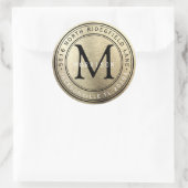 Monogramme Étiquette de adresse en métal or brosse (Sac)