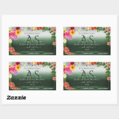 Monogramme Étiquette de produit Floral vert foncé (Feuille)