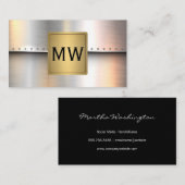 Monogramme Étiquette d'or métallique | Rivets indu (Devant / Derrière)