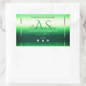 Monogramme Étiquette Rhinestones Green Shimmery (Sac)
