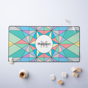 Monogramme étoile triangle mosaïque pastel coloré