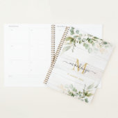 Monogramme eucalyptus aquarelle rustique (Devant avec enveloppe)