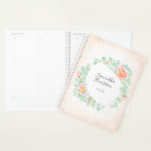 Monogramme Eucalyptus Feuille Peony Floral Peach S (Devant avec enveloppe)