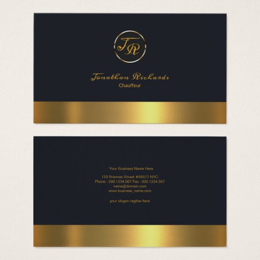 Monogramme exclusif Chauffeur simple initial simpl (Devant & derrière)