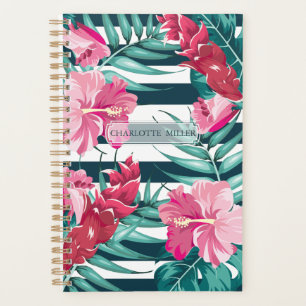 Monogramme exotique Été Floral rayé