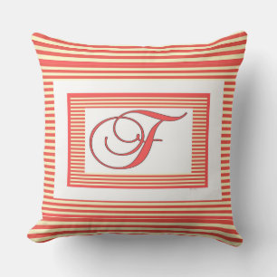 Monogramme F Famille Crest Coussin extérieur initi