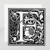 Monogramme F Modèle floral noir et blanc initial (Devant / Derrière)