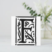 Monogramme F Modèle floral noir et blanc initial (Debout devant)