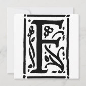 Monogramme F Modèle floral noir et blanc initial (Devant)