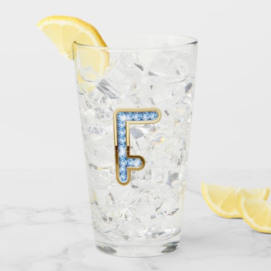 Monogramme F - Verre de 16 oz (Devant glace)