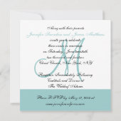 Monogramme Faire-part de mariage bleu disant des n (Dos)