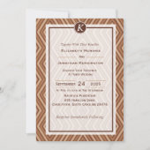 Monogramme Faire-part de mariage Brown et beige (Devant)