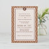 Monogramme Faire-part de mariage Brown et beige (Debout devant)