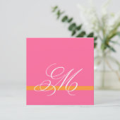 Monogramme Faire-part de mariage d'argent rose (Debout devant)