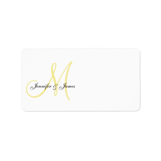 Monogramme Faire-part de mariage Jaune Étiquette d (Devant)