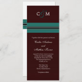 Monogramme Faire-part de mariage Turquoise et Brow (Devant / Derrière)
