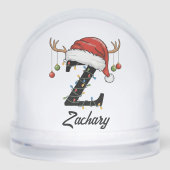 Monogramme Famille Noël Antlers Santa Hat PHOTO (Avant)