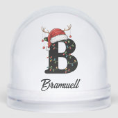 Monogramme Famille Noël Antlers Santa Hat PHOTO (Avant)