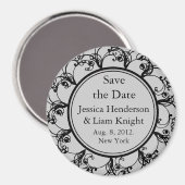 Monogramme fantaisie Enregistrer la date Magnet gr (Recto/Verso)
