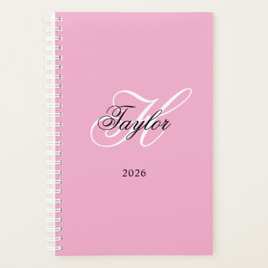 Monogramme fantaisie noir et blanc Rose (Devant)