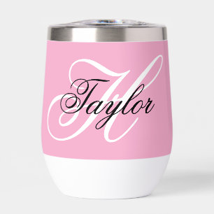 Monogramme fantaisie noir et blanc Rose