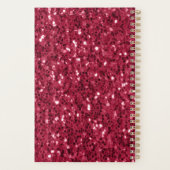 Monogramme faux scintillements rose rouge magenta (Dos)