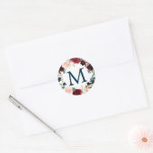 Monogramme Favoriser Stickers Marine Bourgogne (Enveloppe)