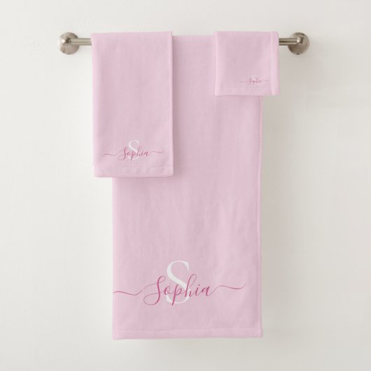Monogramme Féminin Rose Moderne Écriture Nommée (En situation)