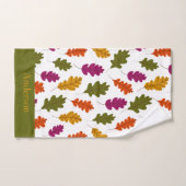 Monogramme Feuilles d'automne Couleurs Jaune Vert (Serviette à main)