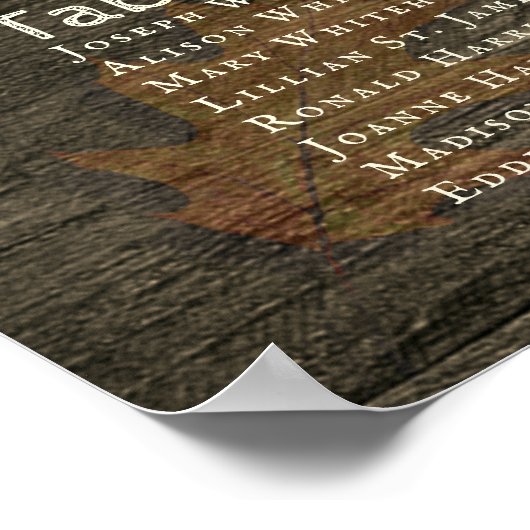 Monogramme Feuilles d'automne Tableau de sièges en (Coin)