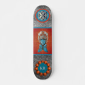 Monogramme fille japonaise déesse skateboard (Devant)