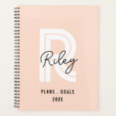 Monogramme Fille Script Blush rose mignon Retro te (Devant)