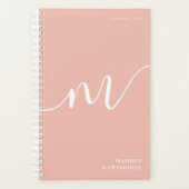 Monogramme fillette Calligraphie Coral Blush rose (Devant)