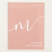 Monogramme fillette Calligraphie Coral Blush rose (Devant)