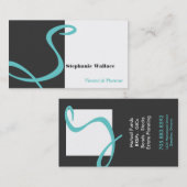 Monogramme Financial Planner Carte de visite Turqu (Devant / Derrière)