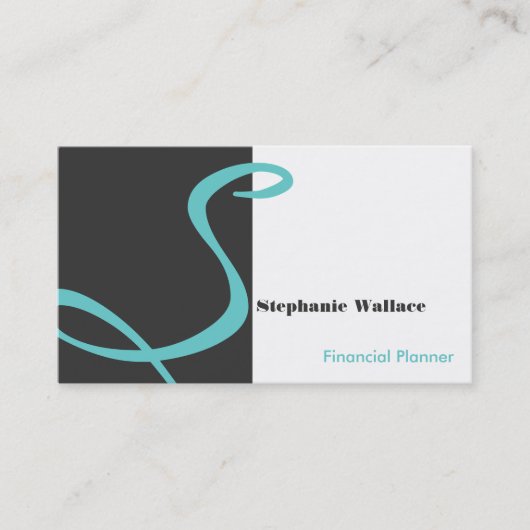 Monogramme Financial Planner Carte de visite Turqu (Devant)