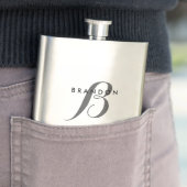 Monogramme Flacon En Acier Inoxydable Pour Hommes (En situation)