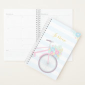 Monogramme Fleur Bicyclette Cute Pastel Planner (Devant avec enveloppe)