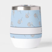 Monogramme Fleur Botanique Intemporelle Bleu Clair (Avant)