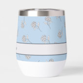 Monogramme Fleur Botanique Intemporelle Bleu Clair (Arrière)