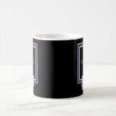 Monogramme Fleur rose Noir Café Mug (Centre)