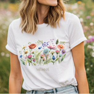 Monogramme Fleur sauvage coloré T-shirt