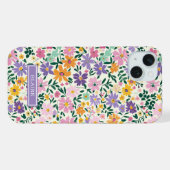 Monogramme Fleurs Ditsy Violettes (Verso Horizontal)