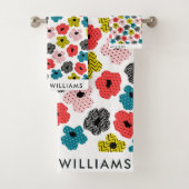 Monogramme Fleurs Élégant Ensemble De Serviettes D (En situation)