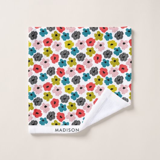 Monogramme Fleurs Élégant Ensemble De Serviettes D (Gant de toilette)