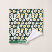 Monogramme Fleurs Élégant Ensemble De Serviettes D (Gant de toilette)