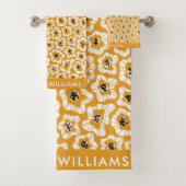 Monogramme Fleurs Élégant Ensemble De Serviettes D (En situation)