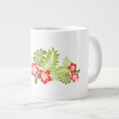 Monogramme Fleurs tropicales Jumbo Mug (Devant droit)