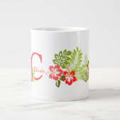 Monogramme Fleurs tropicales Jumbo Mug (Devant)