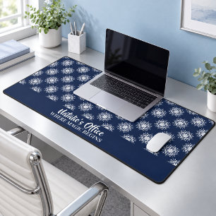Monogramme flocon de neige de Noël bleu poussiéreu